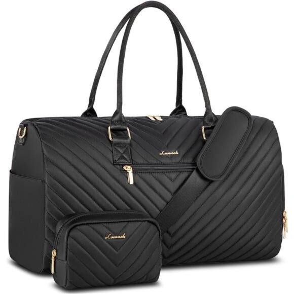 Duffle Bag with Shoe Compartment, Black3 - Picture 1 of 6